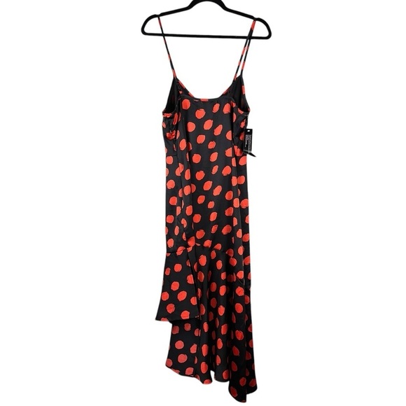 Goldie London Dress Womens Medium Black Red Dot Slip Mid Length Whimsical Dainty - Picture 4 of 11